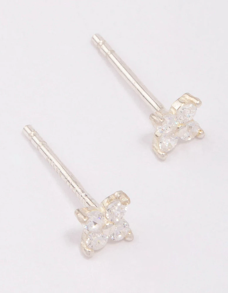 Sterling Silver Flower Stud Earrings