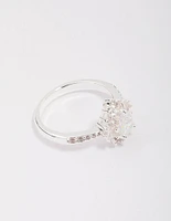 Silver Plated Regal Pear Ring