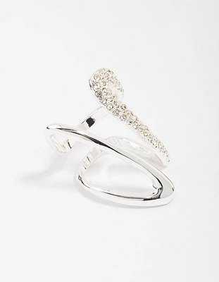 Silver Plated Bling Split Ring