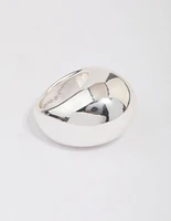 Silver Plated Smooth Round Dome Ring