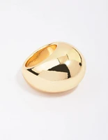 Gold Plated Smooth Round Dome Ring