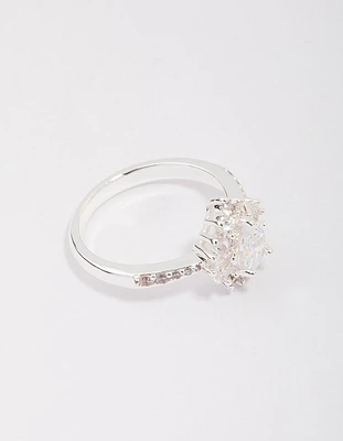Silver Plated Regal Pear Ring