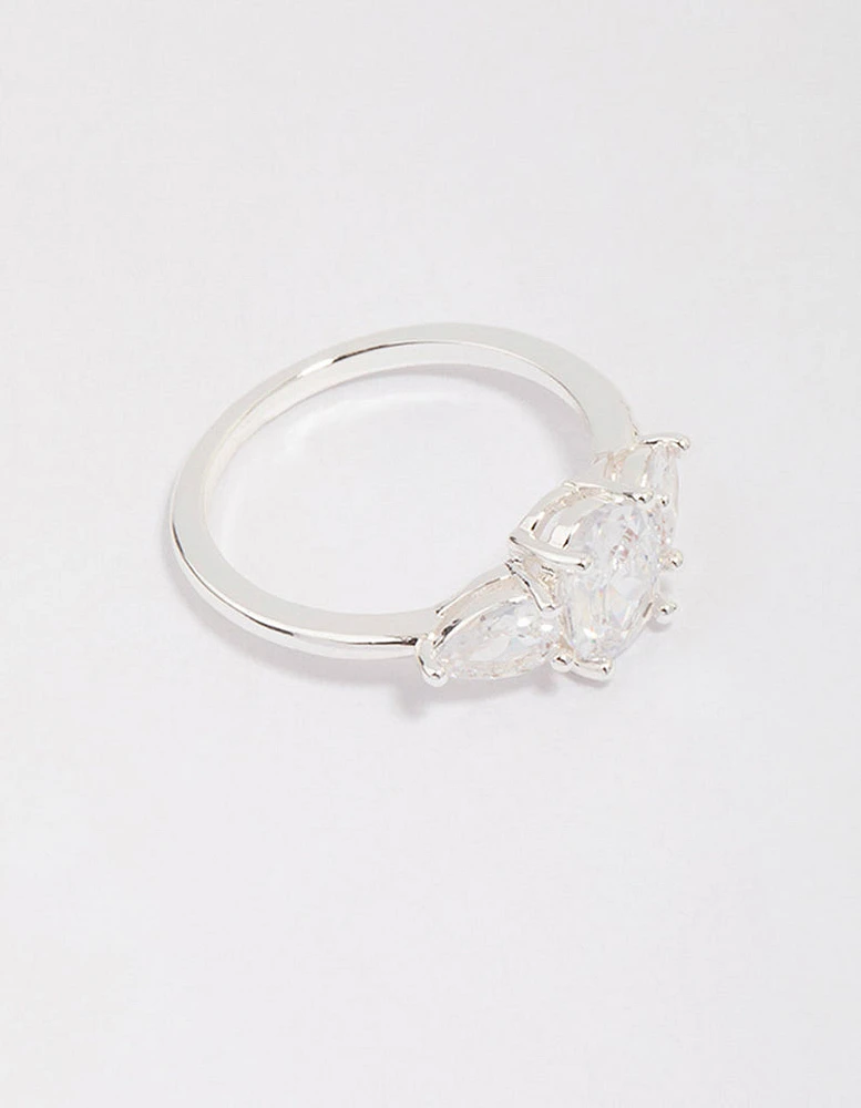 Silver Plated Oval Enchanting Ring