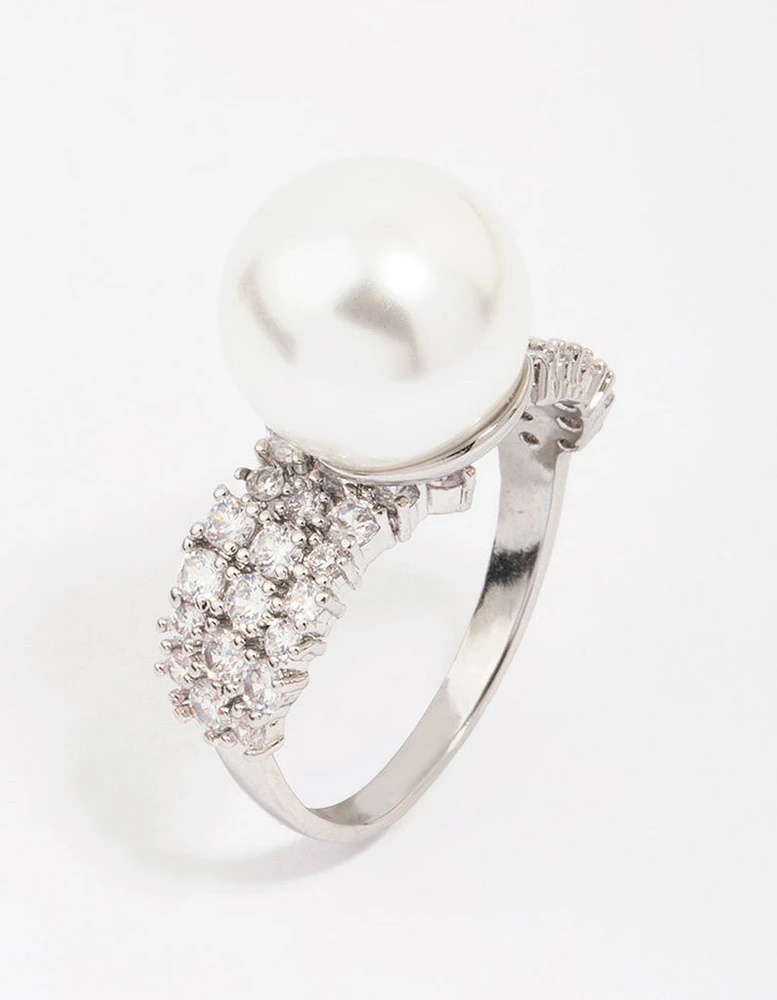 Silver Cubic Zirconia Trail Wrapped Ring