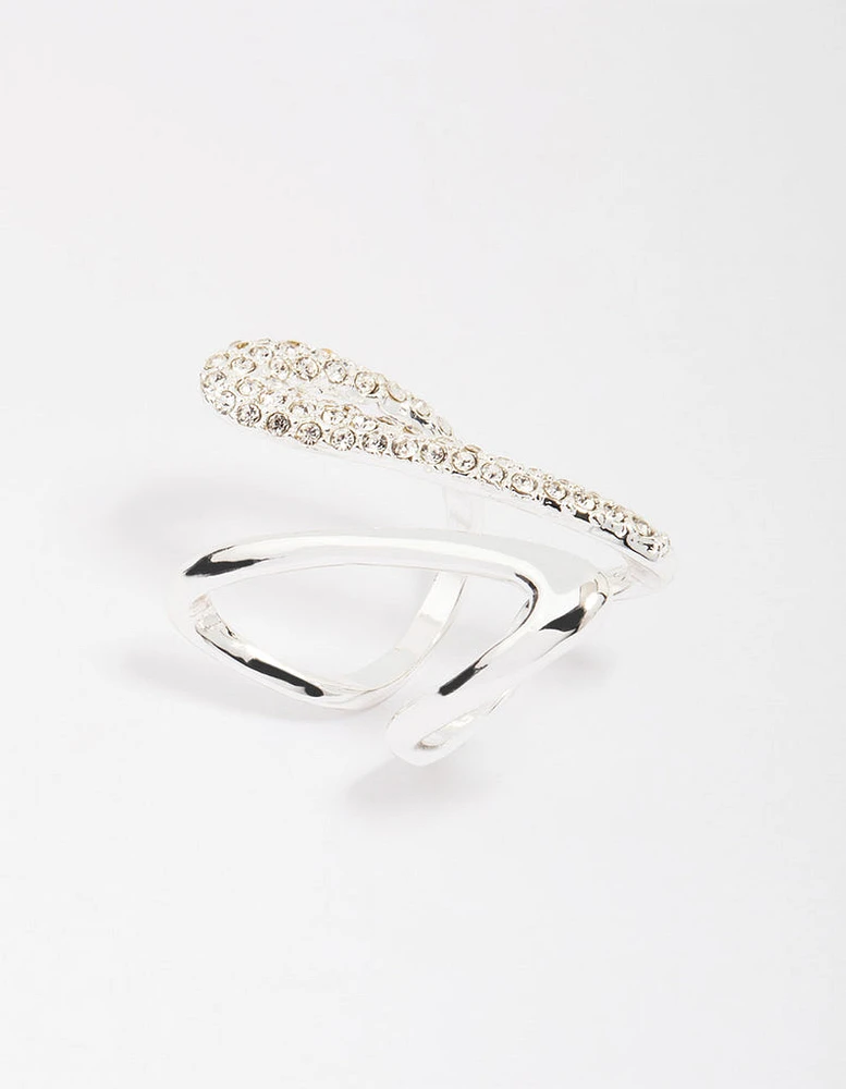 Silver Plated Bling Split Ring