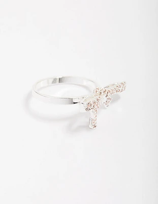 Silver Cubic Zirconia Bow Ring