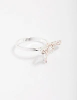Silver Cubic Zirconia Bow Ring