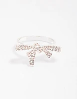 Silver Cubic Zirconia Bow Ring