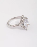 Silver Shining Star Cubic Zirconia Ring