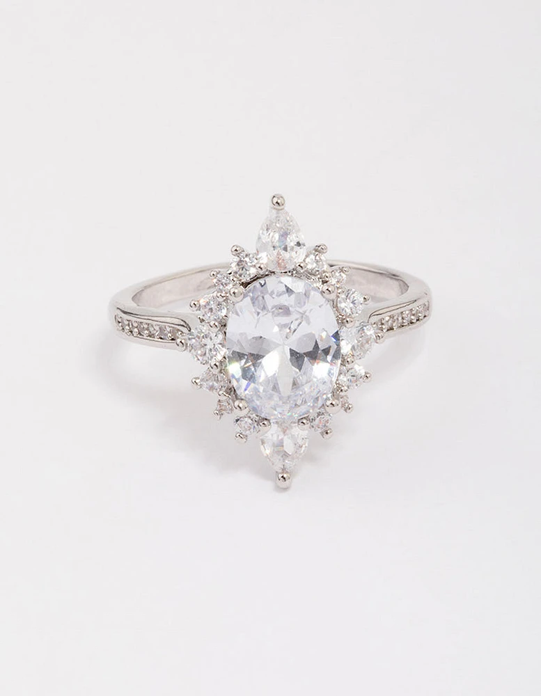 Silver Shining Star Cubic Zirconia Ring