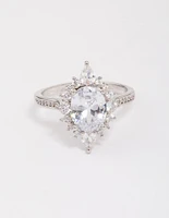 Silver Shining Star Cubic Zirconia Ring