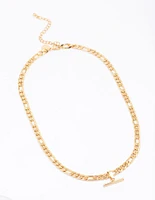 Gold Plated Stainless Steel Chunky FOB Necklace