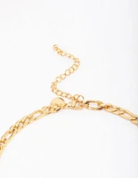 Gold Plated Stainless Steel Chunky FOB Necklace