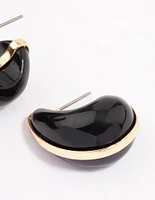 Black & Gold Teardrop Earrings