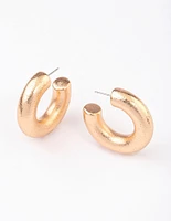 Gold Textured Bubble Hoop Earrings