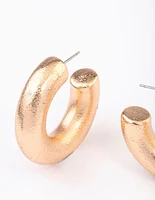 Gold Textured Bubble Hoop Earrings