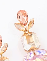 Gold Multi Stone Shape Drop Earrings