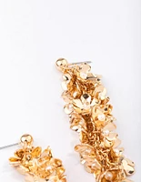 Gold Flower Cluster Drop Earrings