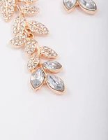 Gold Bling Leaf Drop Earrings