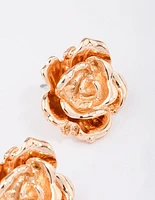 Gold Layered Flower Stud Earrings