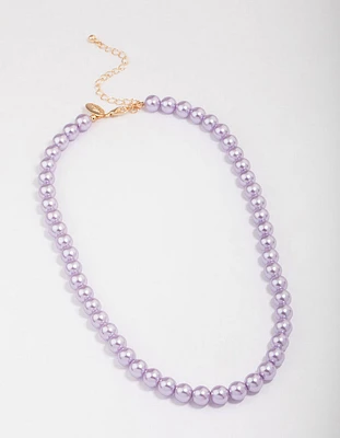 Purple Pearl Classic Chain Necklace