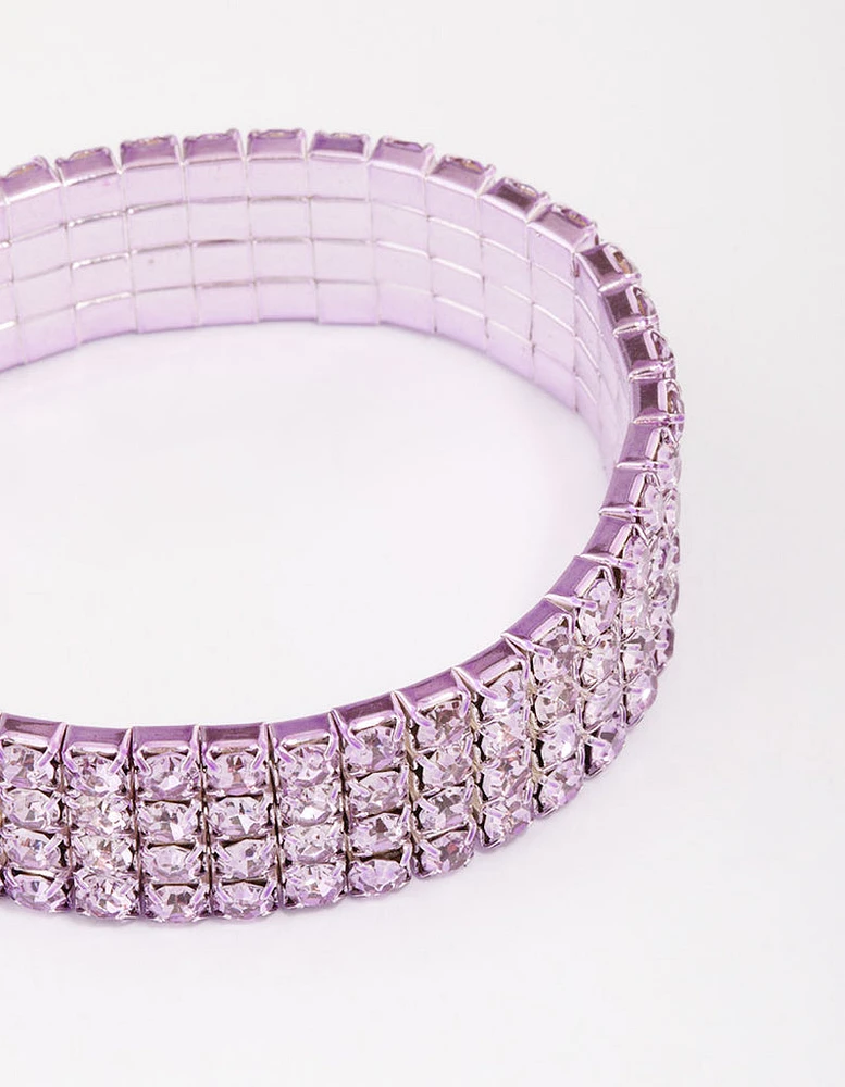 Lilac Stone Bling Stretch Bracelet