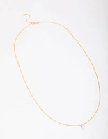 Gold Plated Sterling Silver Pear Cubic Zirconia Chain Necklace