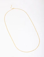Gold Plated Sterling Silver Long Chain Necklace