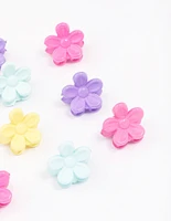 Kids Pastel Flower Mini Hair Claw Clip 10-Pack