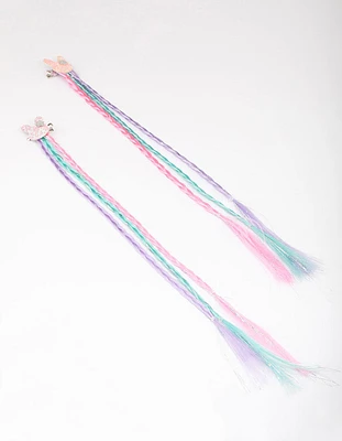 Kids Pastel Braided Bunny Hair Extension Clip
