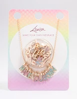 Kids Gold Make Your Own DIY Rainbow Glitter Charm Necklace Kit