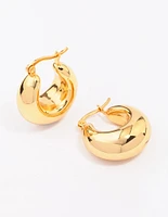 Gold Plated Stainless Steel Full Bubble Hoop Earrings