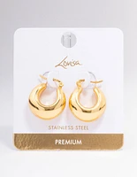 Gold Plated Stainless Steel Full Bubble Hoop Earrings