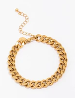 Gold Plated Stainless Steel Curb Chain Bracelet