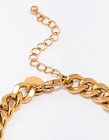 Gold Plated Stainless Steel Curb Chain Bracelet