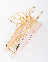 Gold Butterfly Acrylic Hair Claw Clip