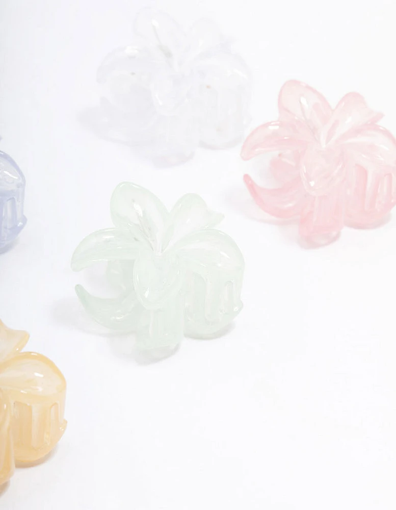 Pastel Mini Tropical Hair Claw 6-Pack