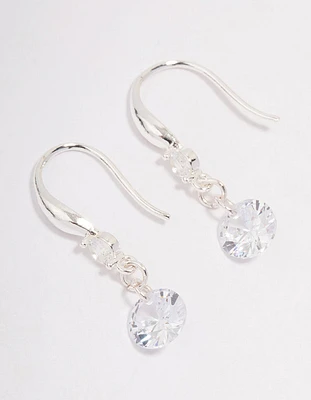 Silver Cubic Zirconia Dangle Drop Earrings