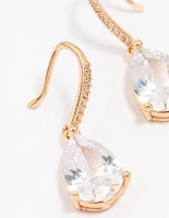 Gold Fine Pear Drop Earrings