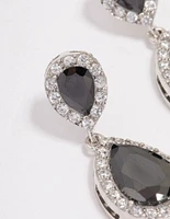 Rhodium Cubic Zirconia Angelina Drop Earrings