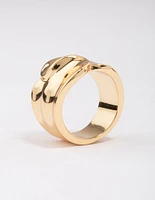 Gold Plated Pressed Metal Band Ring