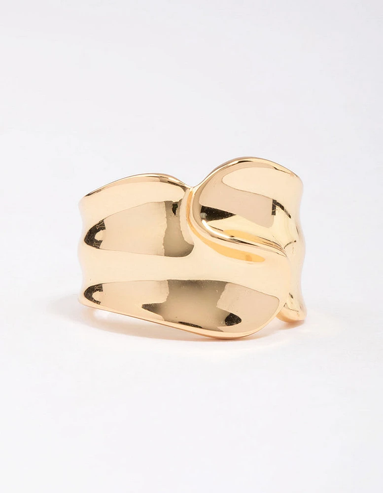 Gold Plated Pressed Metal Band Ring