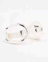 Silver Plated Puffy Open Wrap Ring