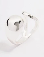 Silver Plated Puffy Open Wrap Ring