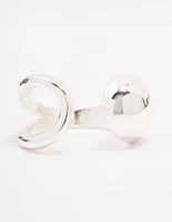 Silver Plated Puffy Open Wrap Ring