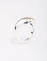 Silver Plated Puffy Cocktail Ring