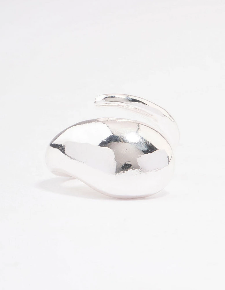 Silver Plated Puffy Cocktail Ring