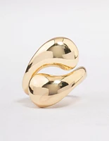 Gold Plated Stacked Swirl Cocktail Ring