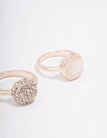 Rose Gold Pave Stacking Ring 3-Pack