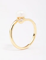 Gold Plated Dainty Cubic Zirconia Wrap Ring